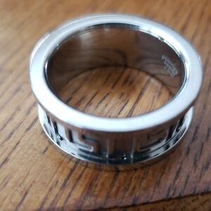 Stainless Steel Men's Ring With Greek Pattern Size 10